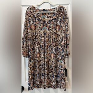 Tommy Hilfiger Navy Floral Paisley Button-Front Shirt